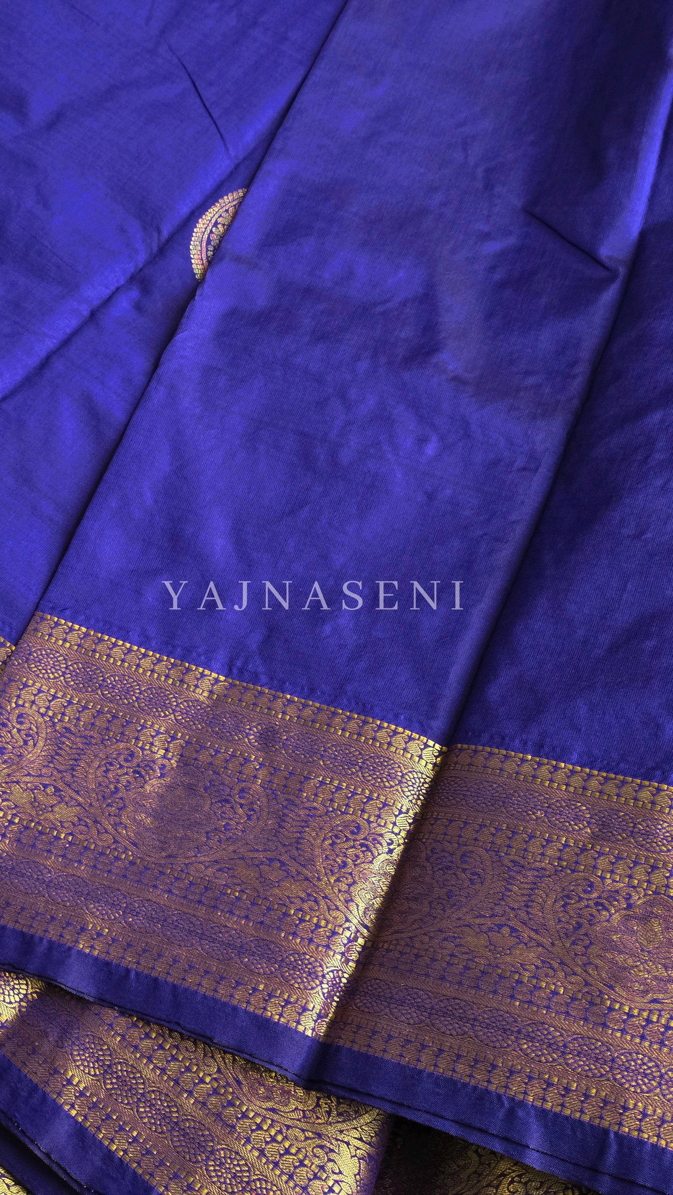 Semi Soft Silk Gold Zari Saree - Persian Blue
