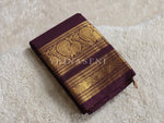 Load image into Gallery viewer, Kanchi Cotton Saree x Single Tall Border : Dark Brown
