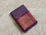 Load image into Gallery viewer, Kanchi Cotton Saree : Purple x Blue (Undertone)
