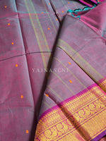 Load image into Gallery viewer, Kanchi Cotton Saree : Purple x Blue (Undertone)
