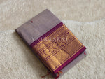 Load image into Gallery viewer, Kanchi Cotton Saree : Ash Purple x Wine
