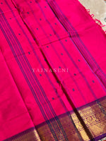 Load image into Gallery viewer, Kanchi Cotton Saree : Hot Pink x Purple
