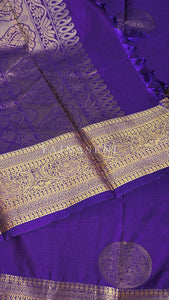 Semi Soft Silk Gold Zari Saree - Violet