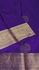 Load image into Gallery viewer, Semi Soft Silk Gold Zari Saree - Violet

