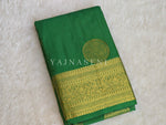 Load image into Gallery viewer, Semi Soft Silk Gold Zari Saree - Parrot Green
