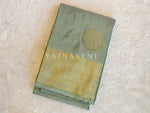 Load image into Gallery viewer, Semi Soft Silk Gold Zari Saree - Light Sage
