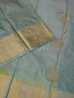 Load image into Gallery viewer, Semi Soft Silk Gold Zari Saree - Light Sage
