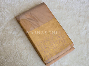 Color Block Series : Semi Kanchi Silk Saree - Champagne x Grey