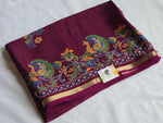 Load image into Gallery viewer, Blended Chinnon Silk Saree : Dark purple
