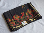 Load image into Gallery viewer, Blended Chinnon Silk Saree : Black
