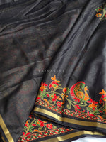 Load image into Gallery viewer, Blended Chinnon Silk Saree : Black
