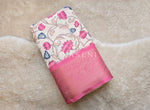 Load image into Gallery viewer, Dola Semi Silk Saree - Floral (Cream x Pink)
