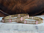 Load image into Gallery viewer, RUHI - pair of bangles (Rose Quartz)
