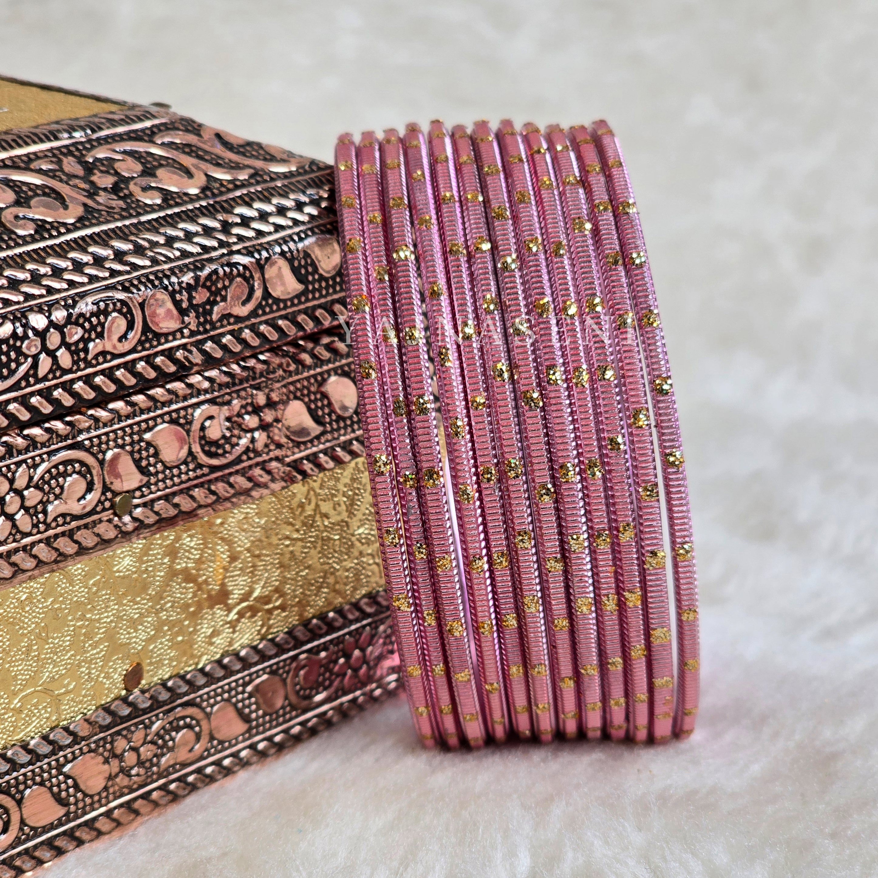 Metallic x Dot Bangles - Pink