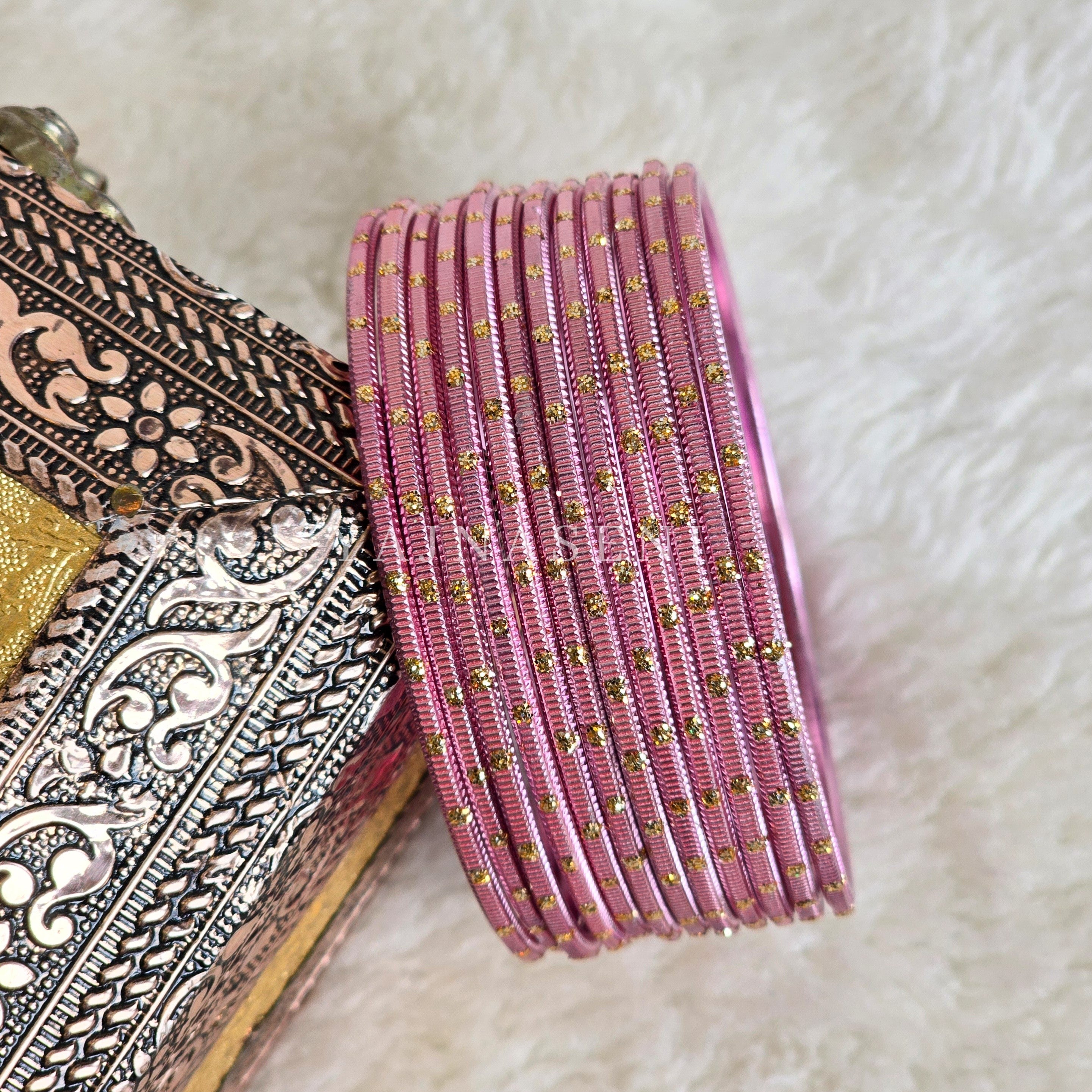 Metallic x Dot Bangles - Pink