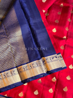 Load image into Gallery viewer, RANIS NEELAM - Pure Kanjivaram Silk Saree with Gold Zari
