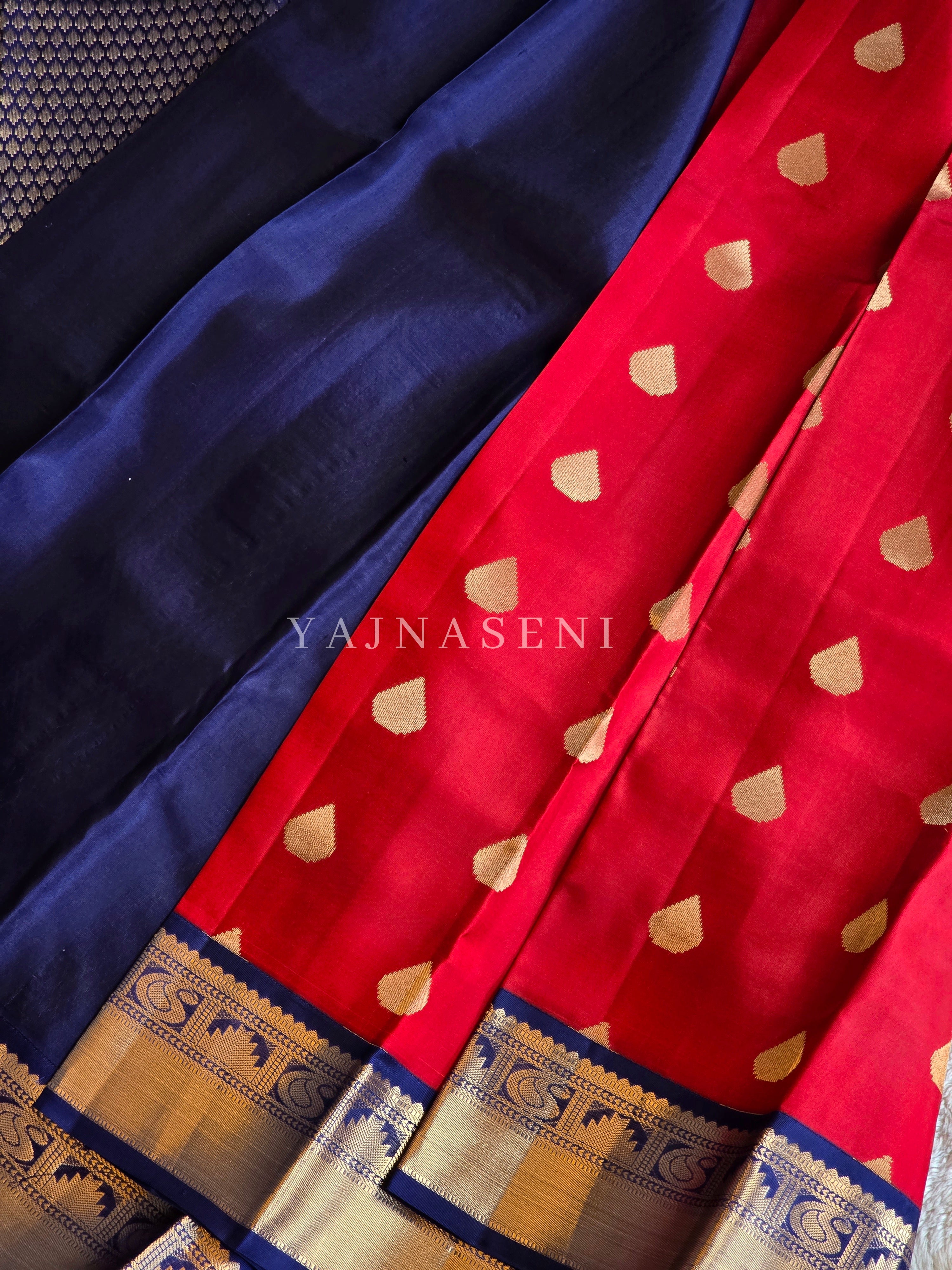 RANIS NEELAM - Pure Kanjivaram Silk Saree with Gold Zari