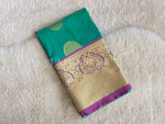 Load image into Gallery viewer, Kanchipuram Silk Saree - Teal x Purple
