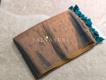 Load image into Gallery viewer, Shimmery Tissue Saree x Sequins x Pom Pom : Rustic Copper (Green Undertone)
