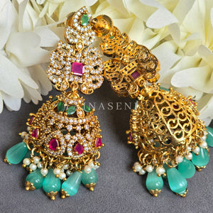SARANIKA jhumkas (Turquoise)