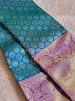 Load image into Gallery viewer, MYSTIC MONARCH - Pure Kanjivaram Silk Saree with Gold Zari
