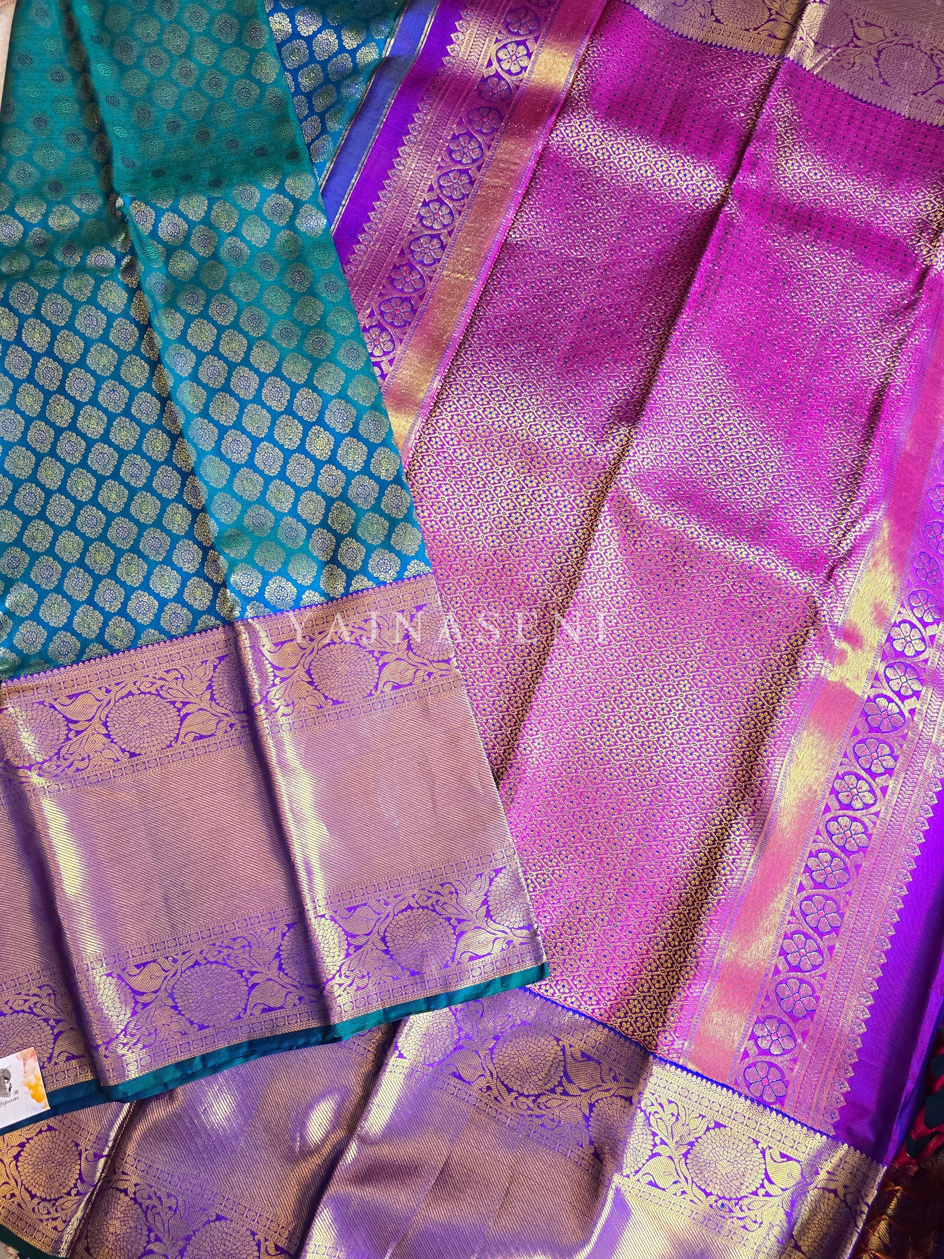 MYSTIC MONARCH - Pure Kanjivaram Silk Saree with Gold Zari