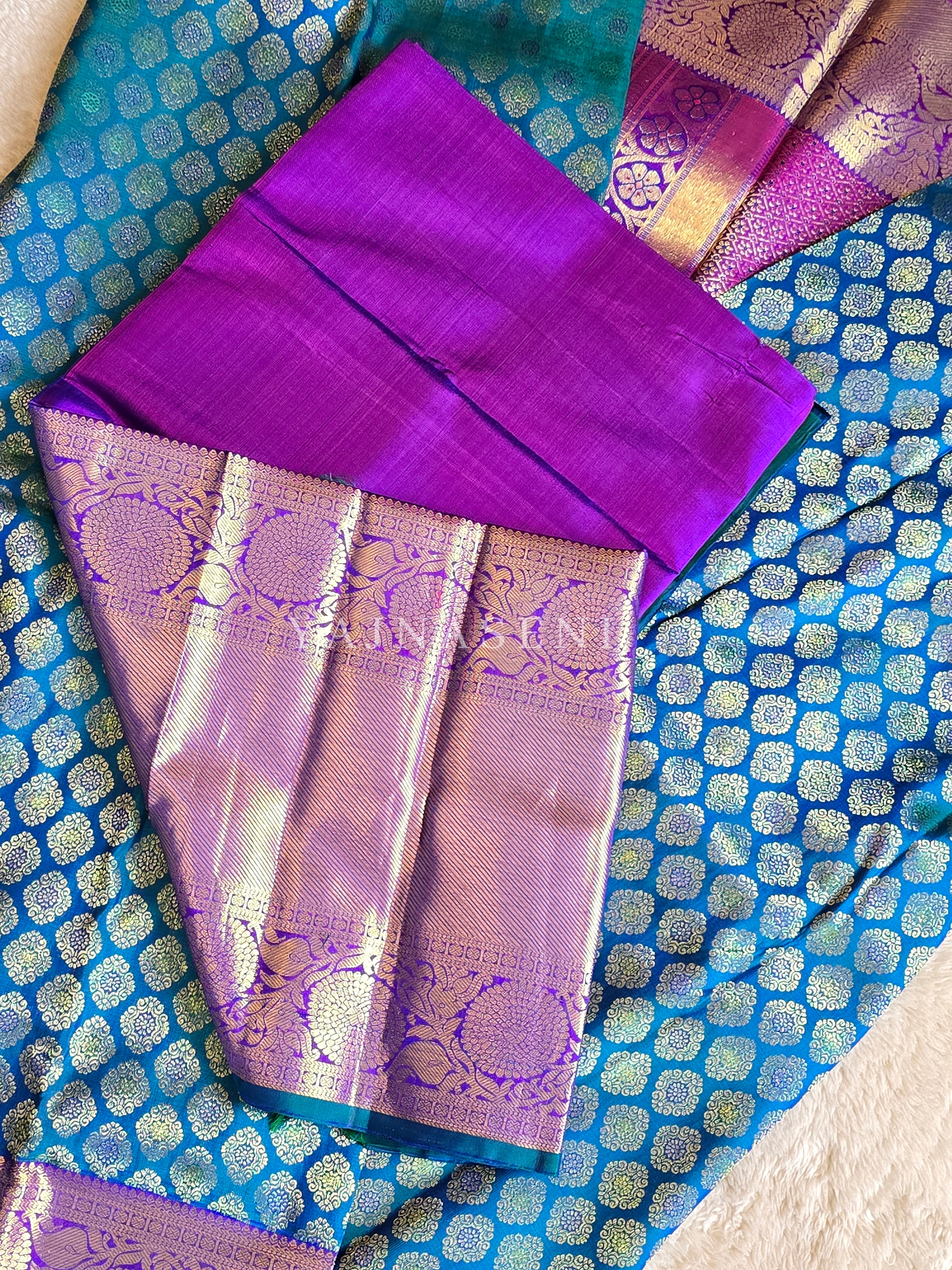 MYSTIC MONARCH - Pure Kanjivaram Silk Saree with Gold Zari