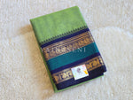 Load image into Gallery viewer, Kanchi Cotton Saree x  Dual Gap Border : Olive x Navy Blue
