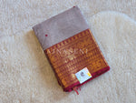 Load image into Gallery viewer, Kanchi Cotton Saree x Big Temple Border : Ash Purple x Maroon
