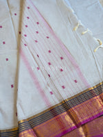 Load image into Gallery viewer, Kanchi Cotton Saree : Ash x Purple
