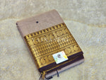 Load image into Gallery viewer, Kanchi Cotton Saree x Big Temple Border : Ashbrown x Brown
