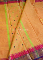 Load image into Gallery viewer, Kanchi Cotton Saree : Sunset x Dark Purple
