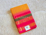 Load image into Gallery viewer, Kanchi Cotton Saree x Tall Border : Amber x Hot Pink
