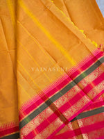 Load image into Gallery viewer, Kanchi Cotton Saree x Tall Border : Amber x Hot Pink

