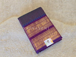 Load image into Gallery viewer, Kanchi Cotton Saree x Tall Border : Purple [Blue Undertone]
