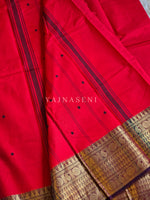 Load image into Gallery viewer, Kanchi Cotton Saree x Big Temple Border : Red x Purple
