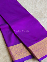 Load image into Gallery viewer, Minimalist Semi Silk Saree x Gold Zari - Purple (Blue Undertone)
