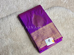 Load image into Gallery viewer, Semi Kanchi Silk x Gold Zari Saree - Purple Garnet
