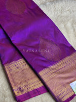Load image into Gallery viewer, Semi Kanchi Silk x Gold Zari Saree - Purple Garnet
