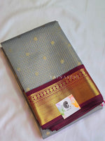 Load image into Gallery viewer, Kanchipuram Semi Silk Saree x Checkered - Grey x Maroon
