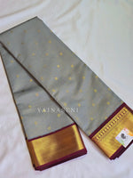 Load image into Gallery viewer, Kanchipuram Semi Silk Saree x Checkered - Grey x Maroon
