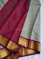 Load image into Gallery viewer, Kanchipuram Semi Silk Saree x Checkered - Grey x Maroon
