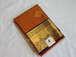 Load image into Gallery viewer, Kanchipuram Semi Silk Saree - Burnt Orange x Deep Wine
