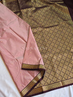 Load image into Gallery viewer, Kanchipuram Semi Silk Saree - Light Mauve x Deep Wine
