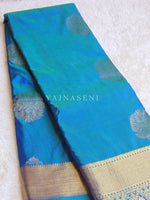 Load image into Gallery viewer, Monochrome Series : Semi Kanchi Silk Saree - Peacock
