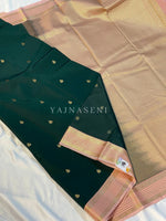 Load image into Gallery viewer, Kanchipuram Semi Silk Saree - Timber Green x Baby Pink
