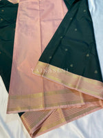 Load image into Gallery viewer, Kanchipuram Semi Silk Saree - Timber Green x Baby Pink
