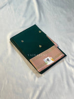 Load image into Gallery viewer, Kanchipuram Semi Silk Saree - Timber Green x Baby Pink

