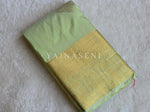 Load image into Gallery viewer, Color Block Series : Semi Kanchi Silk Saree - Pastel Green x Sweet Pink
