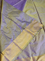 Load image into Gallery viewer, Vaira oosi x Checkered Saree - Heather Purple (Gold dual tone)
